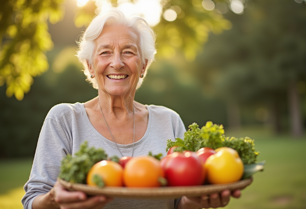 Різнобарвні овочі та фрукти для здорового харчування